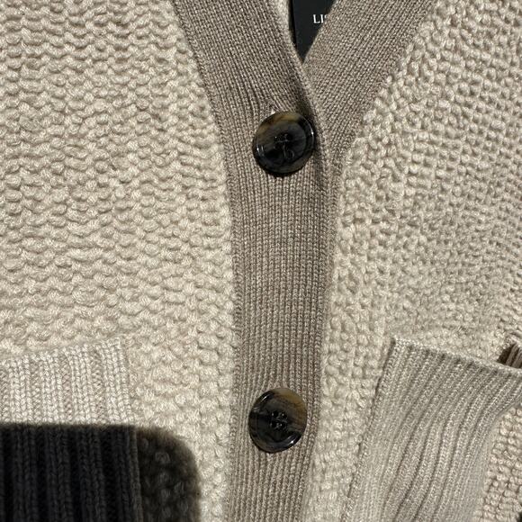 Lisa Yang Sonia Cardigan Sweater Sand Mole Bouclé Knit Cashmere Sz 1 S / M $890 - Picture 7 of 16